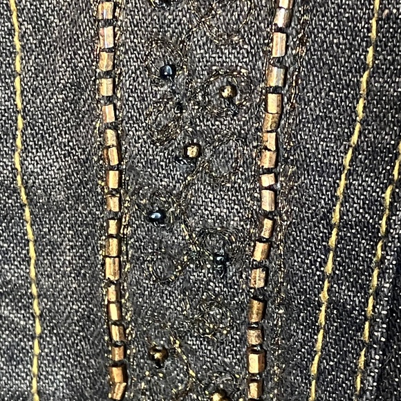Laura Ashley Embellished Denim Jean Jacket- Small Petite - Picture 6 of 15